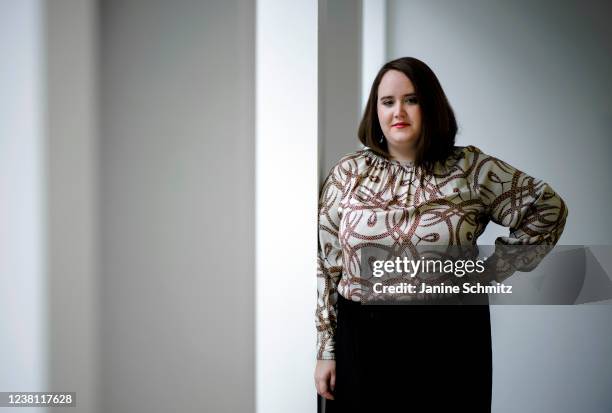 Ricarda Lang, Deputy co-leader and spokeswoman on women's affairs for the German Greens party , poses for a photo on December 09, 2021 in Berlin,...