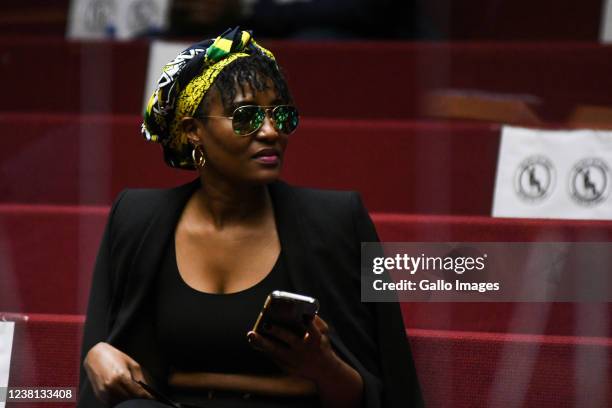 Duduzile Zuma at the Pietermaritzburg High Court on January 31, 2022 in Pietermaritzburg, South Africa. It is reported that Zuma wants to be able to...