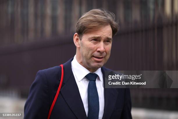 Conservative MP, Tobias Ellwood, walks through Westminster on February 2, 2022 in London, England. The former minister and current Defence Committee...