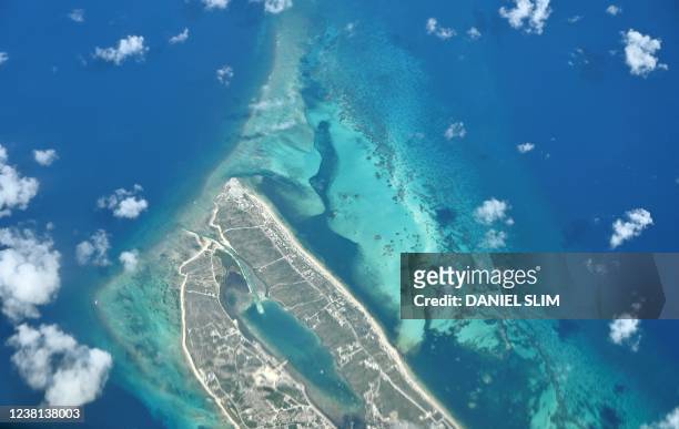 An Aerial view of North Mayaguana Island, in the Bahamas, on February 1, 2022.