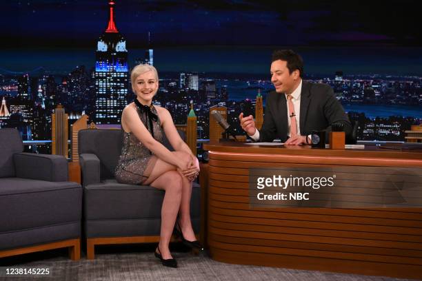 Episode 1597 -- Pictured: Actress Julia Garner during an interview with host Jimmy Fallon on Wednesday, February 2, 2022 --