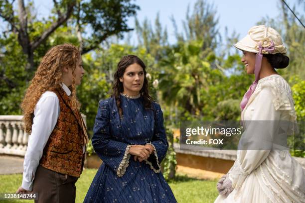 Guest stars Caitlin Stasey and Gillian Saker with Kiara Barnes in the Romance and Bromance episode of FANTASY ISLAND airing Tuesday, Sep. 14 on FOX.