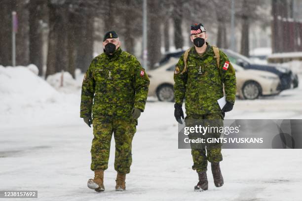 Jean-Francois Cauden , Commander Task Force Latvia at NATO,is pictured during a visit of Canada's Minister of Defence in Adazi, Latvia, on February...