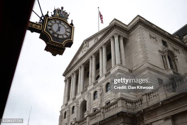 General view of the Bank of England on the day the February Monetary Policy Report was released, on February 3, 2022 in London, England. The Bank of...