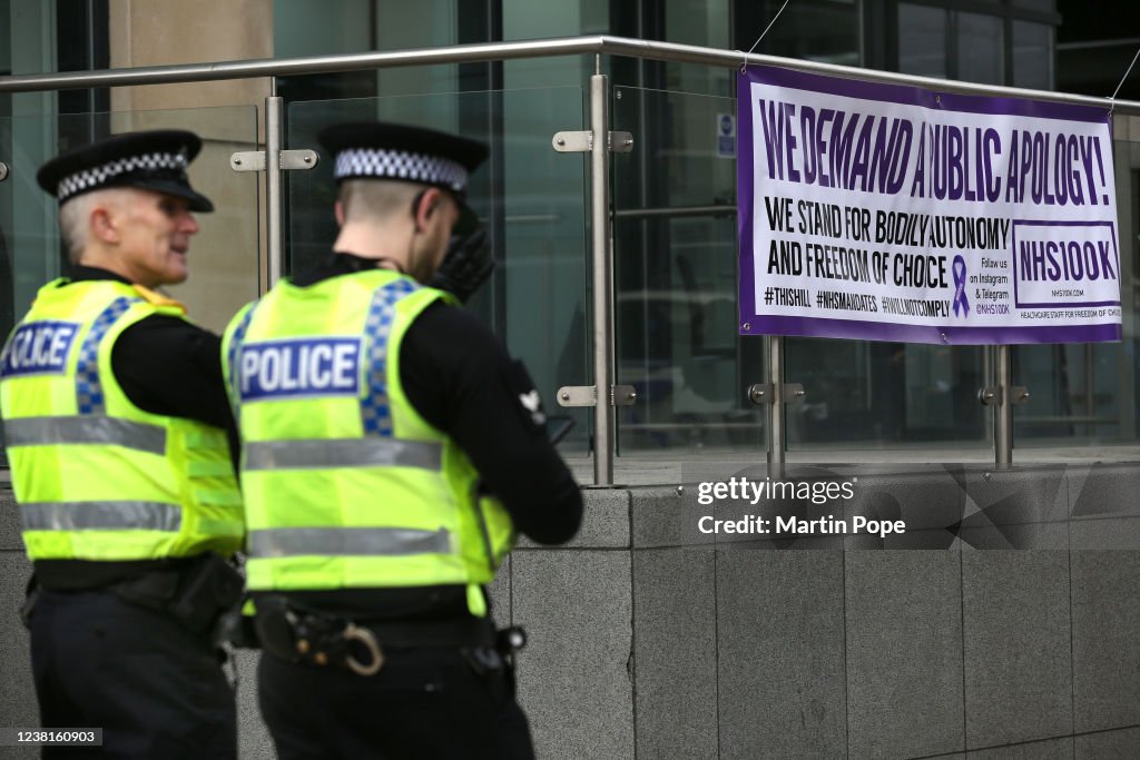 NHS 100K Protest Group Keeps Pressure On Lawmakers As Vaccine Mandate Is Revoked