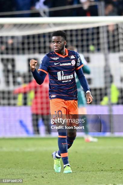 Stephy MAVIDIDI during the Ligue 1 Uber Eats game between Montpellier and Monaco at Stade de la Mosson on January 23, 2022 in Montpellier, France. -...