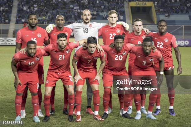 Canada's National Team poses for a picture during a game between El Salvador and Canada as part of the Qatar 2022 World Cup qualifiers. Final score;...