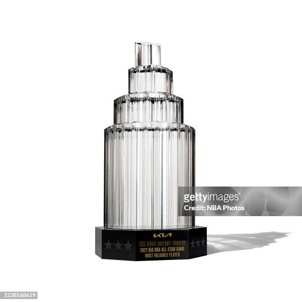 Detailed photo of The Kobe Bryant NBA All Star Game MVP Trophy on January 24, 2022 in Los Angeles, California. NOTE TO USER: User expressly...