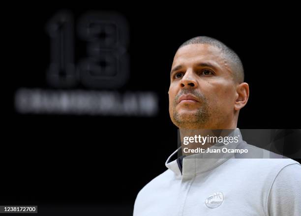 Head coach Miles Simon of the South Bay Lakers looks on before the game against the Salt Lake City Stars on February 3, 2022 at UCLA Health Training...