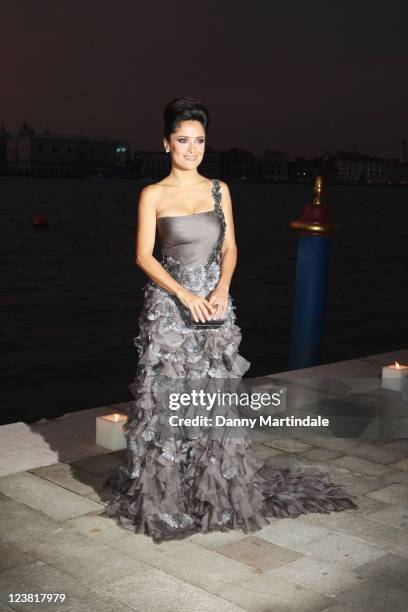 Actress Salma Hayek attends the 2011 GUCCI Award For Women In Cinema during the 68th Venice Film Festival at Hotel Cipriani on September 2, 2011 in...