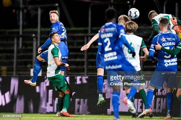 Laurent Depoitre forward of KAA Gent pictured during the Croky Cup 1/8 final match between Lommel SK and KAA Gent in the Soeverein Stadium on...
