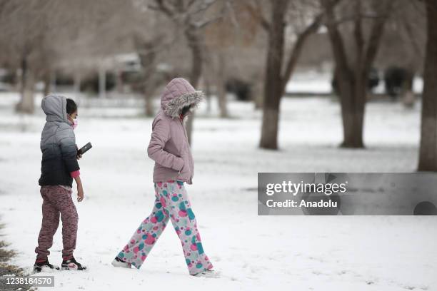 People enjoy snow in Ciudad Juarez, Chihuahua as the cold front 28 will extend over the northeast and north of Mexico, it will interact with the...