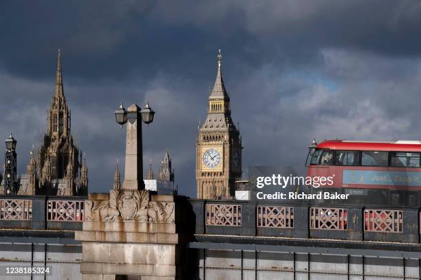 Seen from Lambeth Bridge and following the five-year conservation project of the Houses of Parliament, scaffolding is finally coming down to reveal...