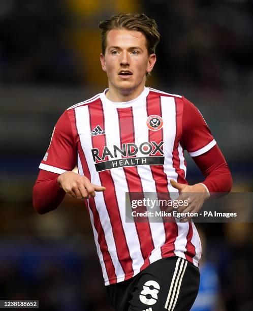 Sheffield United's Sander Berge during the Sky Bet Championship match at St Andrew's, Birmingham. Picture date: Friday February 4, 2022.