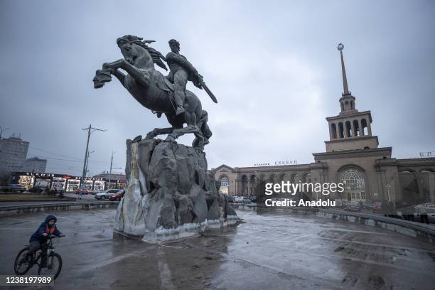 General view from Yerevan Train Station on February 04, 2022 in Yerevan, Armenia. The largest city and capital of Armenia, attracts attention with...