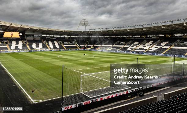 General view of the MKM stadium during the Sky Bet Championship match between Hull City and Preston North End at KCOM Stadium on February 5, 2022 in...