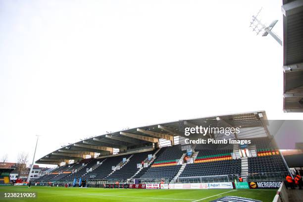 General view of the Diaz Arena ahead of the Jupiler Pro League match between KV Oostende and OH Leuven at the Diaz Arena on February 5, 2022 in...