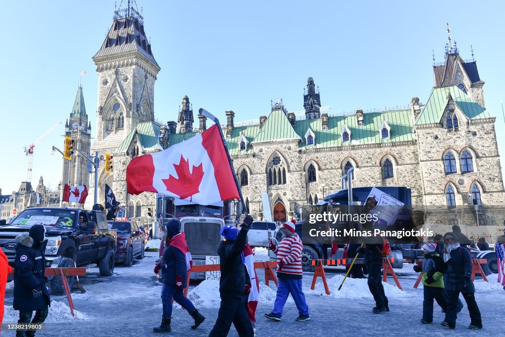 Truckers Protest Vaccine Mandates In Cities Across Canada