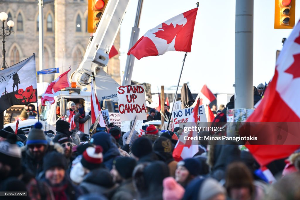 Truckers Protest Vaccine Mandates In Cities Across Canada