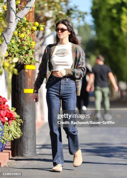 Kendall Jenner is seen on February 05, 2022 in Los Angeles, California.