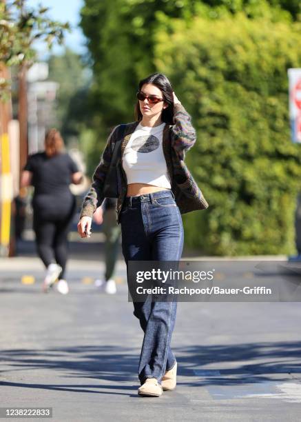 Kendall Jenner is seen on February 05, 2022 in Los Angeles, California.
