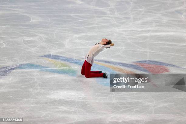 Mark Kondratiuk of Team ROC skates during the Men Single Skating Free Skating Team Event on day two of the Beijing 2022 Winter Olympic Games at...