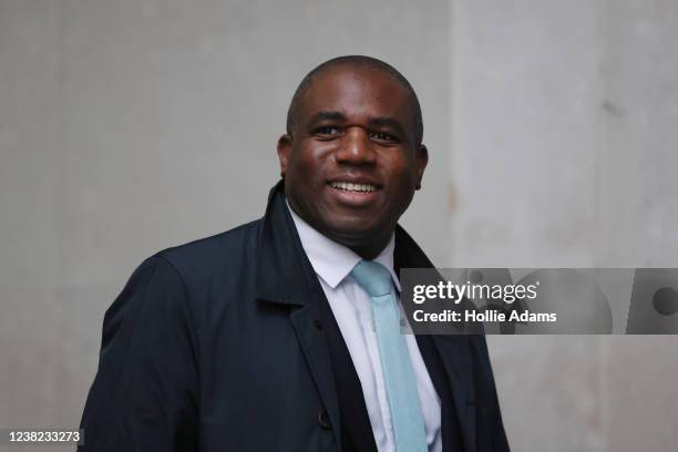 Shadow Foreign Secretary David Lammy at BBC Broadcasting House ahead of his appearance on Sunday Morning on February 6, 2022 in London, England....