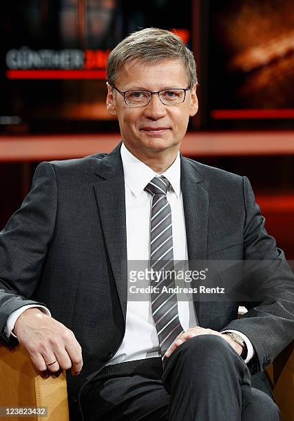 Presenter Guenther Jauch attends a photocall to promote his new ARD show GUENTHER JAUCH at Gasometer on September 5, 2011 in Berlin, Germany.