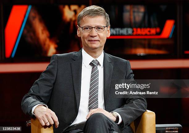 Presenter Guenther Jauch attends a photocall to promote his new ARD show GUENTHER JAUCH at Gasometer on September 5, 2011 in Berlin, Germany.