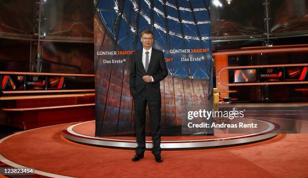 Presenter Guenther Jauch attends a photocall to promote his new ARD show GUENTHER JAUCH at Gasometer on September 5, 2011 in Berlin, Germany.