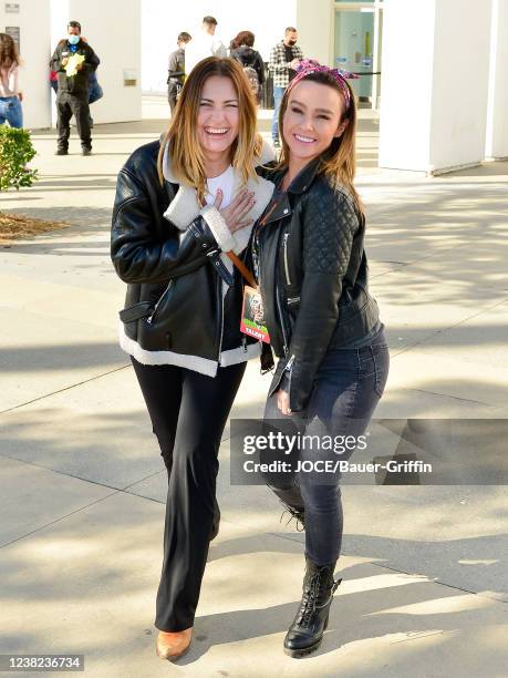 Scout Taylor-Compton and Danielle Harris are seen on February 05, 2022 in Los Angeles, California.