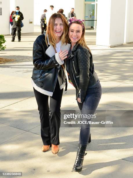 Scout Taylor-Compton and Danielle Harris are seen on February 05, 2022 in Los Angeles, California.