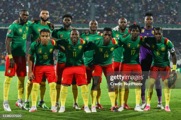 Photo Group for Cameroon team during the 2021 Africa Cup of Nations AFCON Finals 3rd Place Play Off between Burkina Faso and Cameroon at Ahmadou...