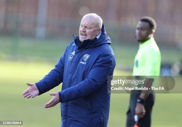 Neil Redfearn manager of Sheffield United during the FA Womens Championship game between Sunderland and Sheffield United at Eppleton Colliery Welfare...