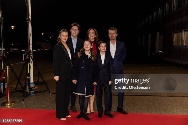 The Crown Prince Family Princess Isabella, Prince Christian, Princess Josephine, Crown Princess Mary, Prince Vincent and Crown Prince Frederik arrive...