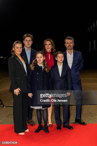 The Crown Prince Family Princess Isabella, Prince Christian, Princess Josephine, Crown Princess Mary, Prince Vincent and Crown Prince Frederik arrive...