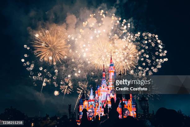 Fireworks display at Disneyland during the 2022 Lunar New Year holiday in Shanghai, China, February 4, 2022.