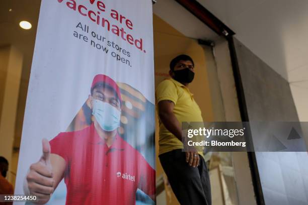 Customer exits a Bharti Airtel Ltd. Store in Mumbai, India, on Saturday, Feb. 5, 2022. Bharti Airtel will release quarterly earnings on Feb. 8....