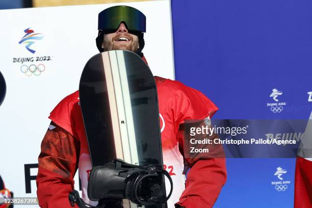 Max Parrot of Team Canada wins the gold medal during the Olympic Games 2022, Men's Snowboard Slopestyle on February 7, 2022 in Zhangjiakou China.