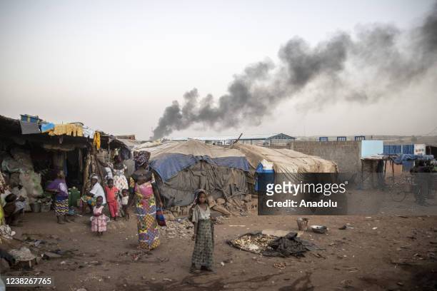 Displaced civilians, who fled from Dialassagou, Bankass, Koro, Mopti Ouenkoro regions, settle in a refugee camp in Bamako, Mali on February 06, 2022....