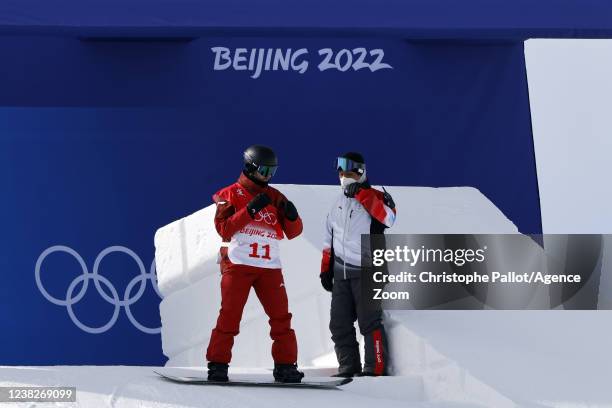 Max Parrot of Team Canada wins the gold medal during the Olympic Games 2022, Men's Snowboard Slopestyle on February 7, 2022 in Zhangjiakou China.
