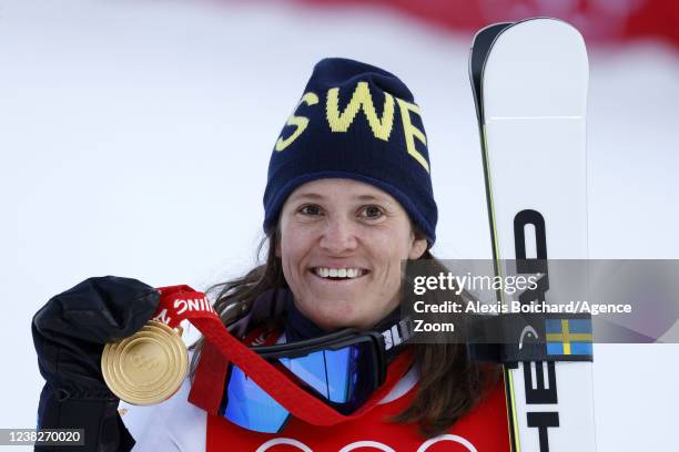 Sara Hector of Team Sweden wins the gold medal during the Olympic Games 2022, Women's Giant Slalom on February 7, 2022 in Yanqing China.