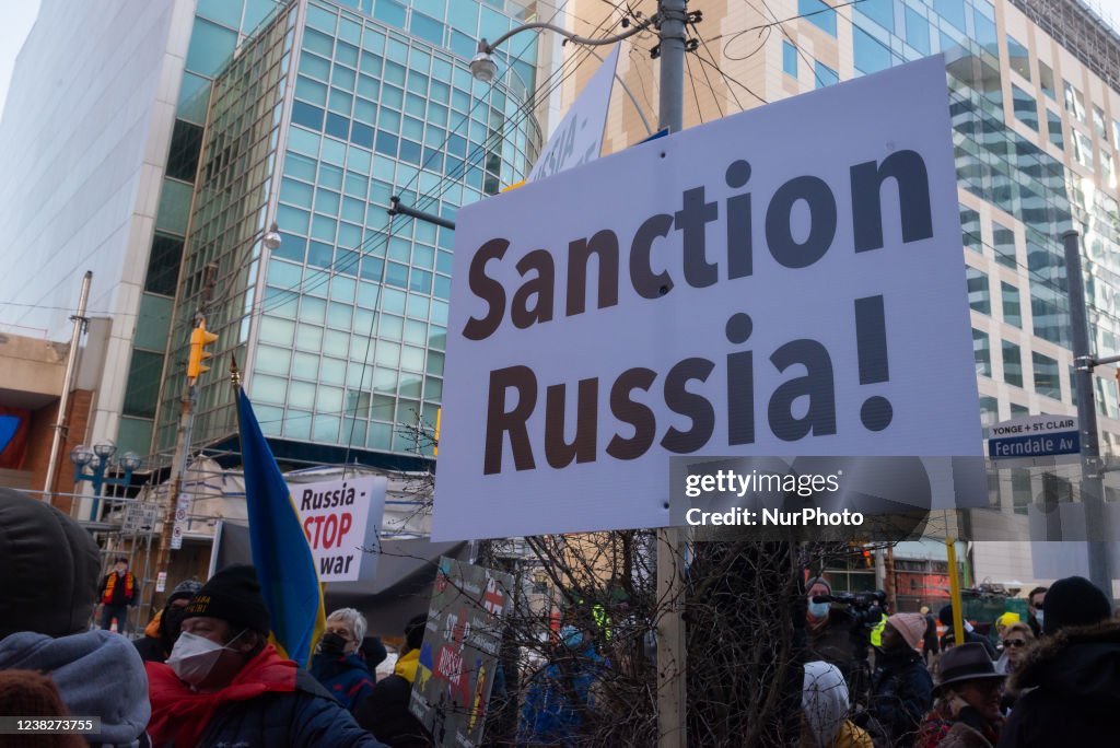 Protest Of Ukrainians In Toronto Against Russian Military Aggression