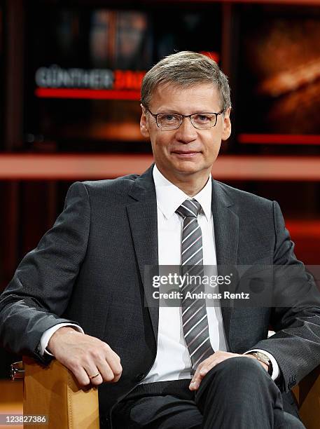 Presenter Guenther Jauch attends a photocall to promote his new ARD show GUENTHER JAUCH at Gasometer on September 5, 2011 in Berlin, Germany.