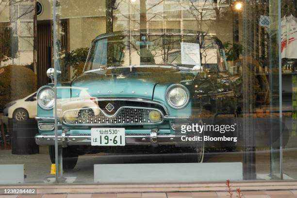 Toyota Motor Corp. 1961 Toyopet Crown displayed at the company's dealership in Sendai, Miyagi Prefecture, Japan, on Friday, Feb. 5, 2022. Revenue...