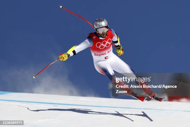 Travis Ganong of Team United States competes during the Olympic Games 2022, Men's Super G on February 8, 2022 in Yanqing China.