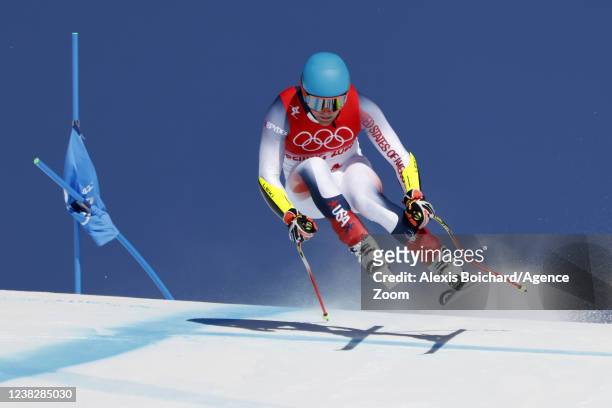 Ryan Cochran-siegle of Team United States wins the silver medal during the Olympic Games 2022, Men's Super G on February 8, 2022 in Yanqing China.