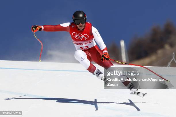 Matthias Mayer of team Austria wins the gold medal during the Olympic Games 2022, Men's Super G on February 8, 2022 in Yanqing China.