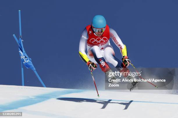 Ryan Cochran-siegle of Team United States wins the silver medal during the Olympic Games 2022, Men's Super G on February 8, 2022 in Yanqing China.