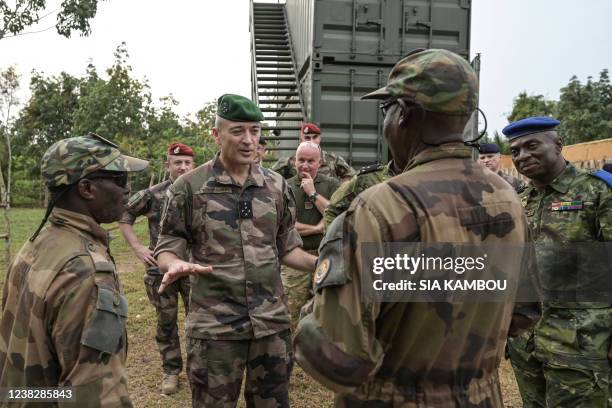 General Thierry Burkhard Army Chief of Staff of the French Army is accompanied by General Kouame Julien , Army Chief of Staff of the Ivory Coast Army...